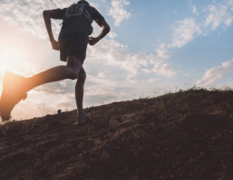 Coureur trail en montagne
					        