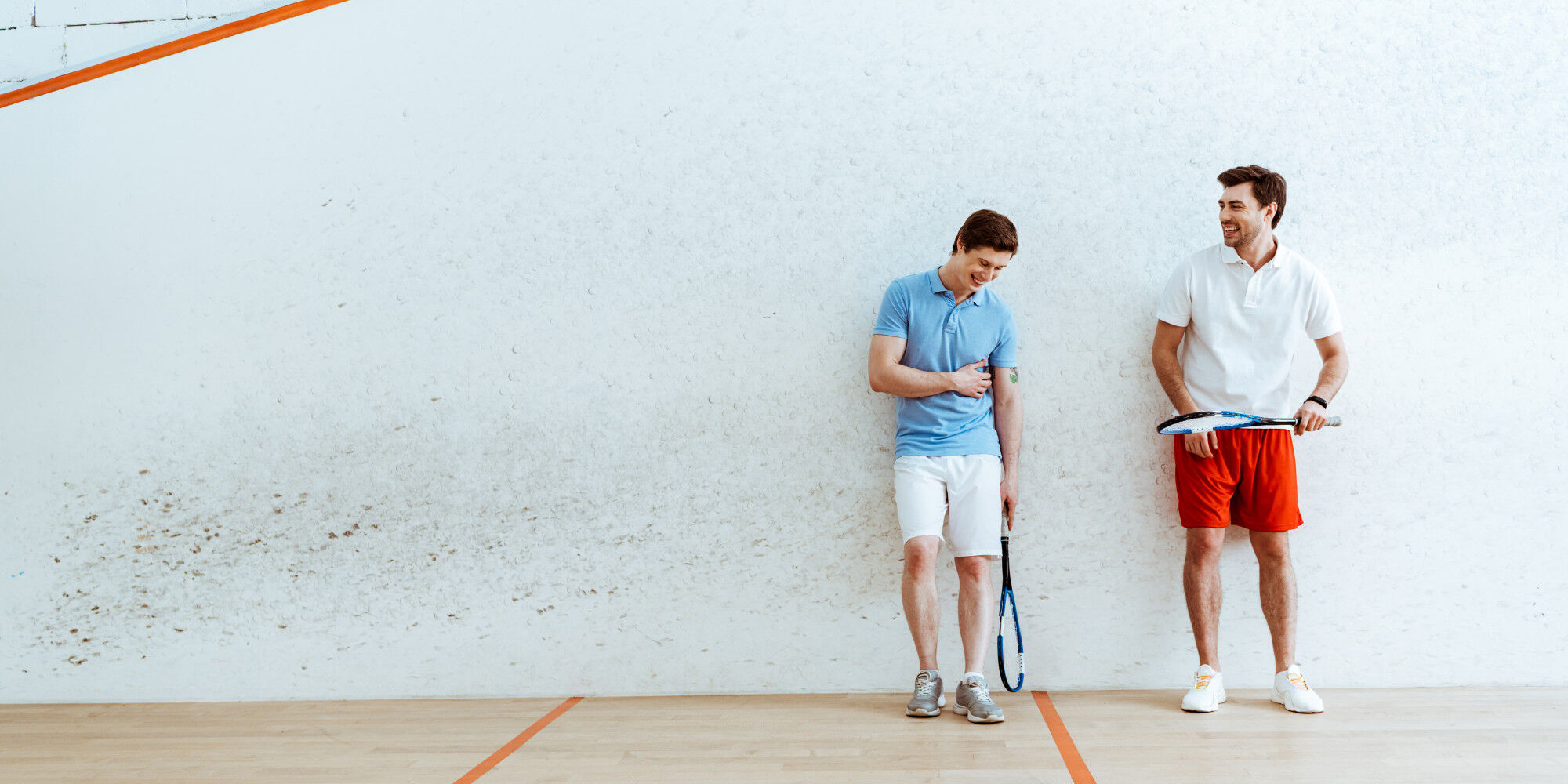sporty men with polo
				        