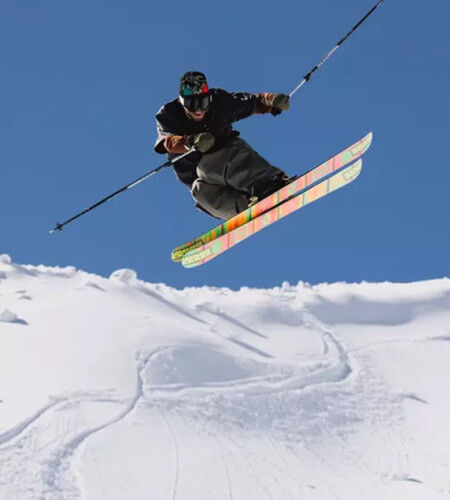 skier making a jump
		                        
