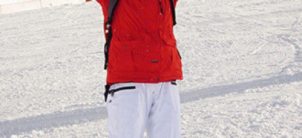 skier delighted with his technical clothing purchased at Speck