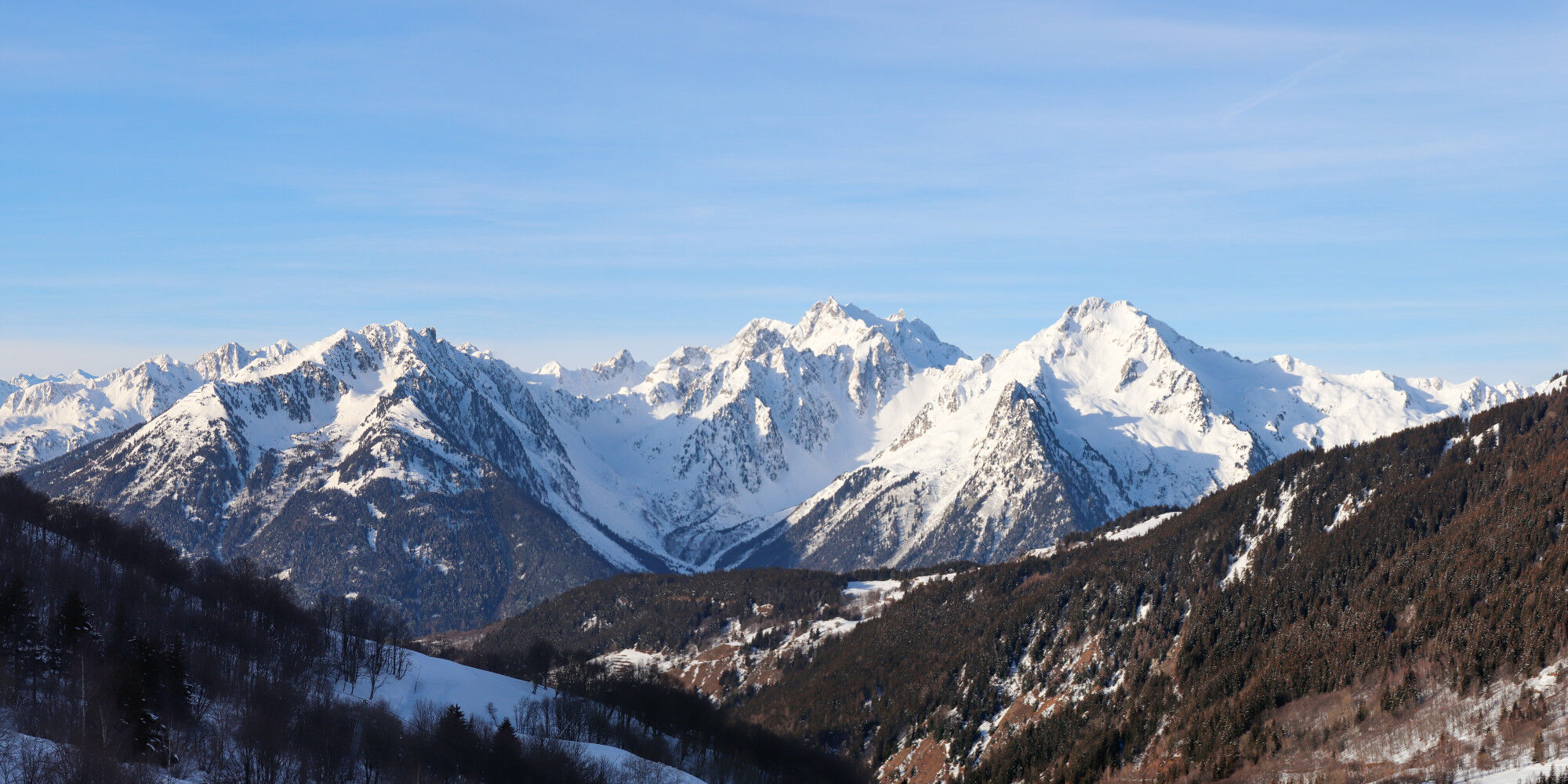 snowy mountain landscape
				        