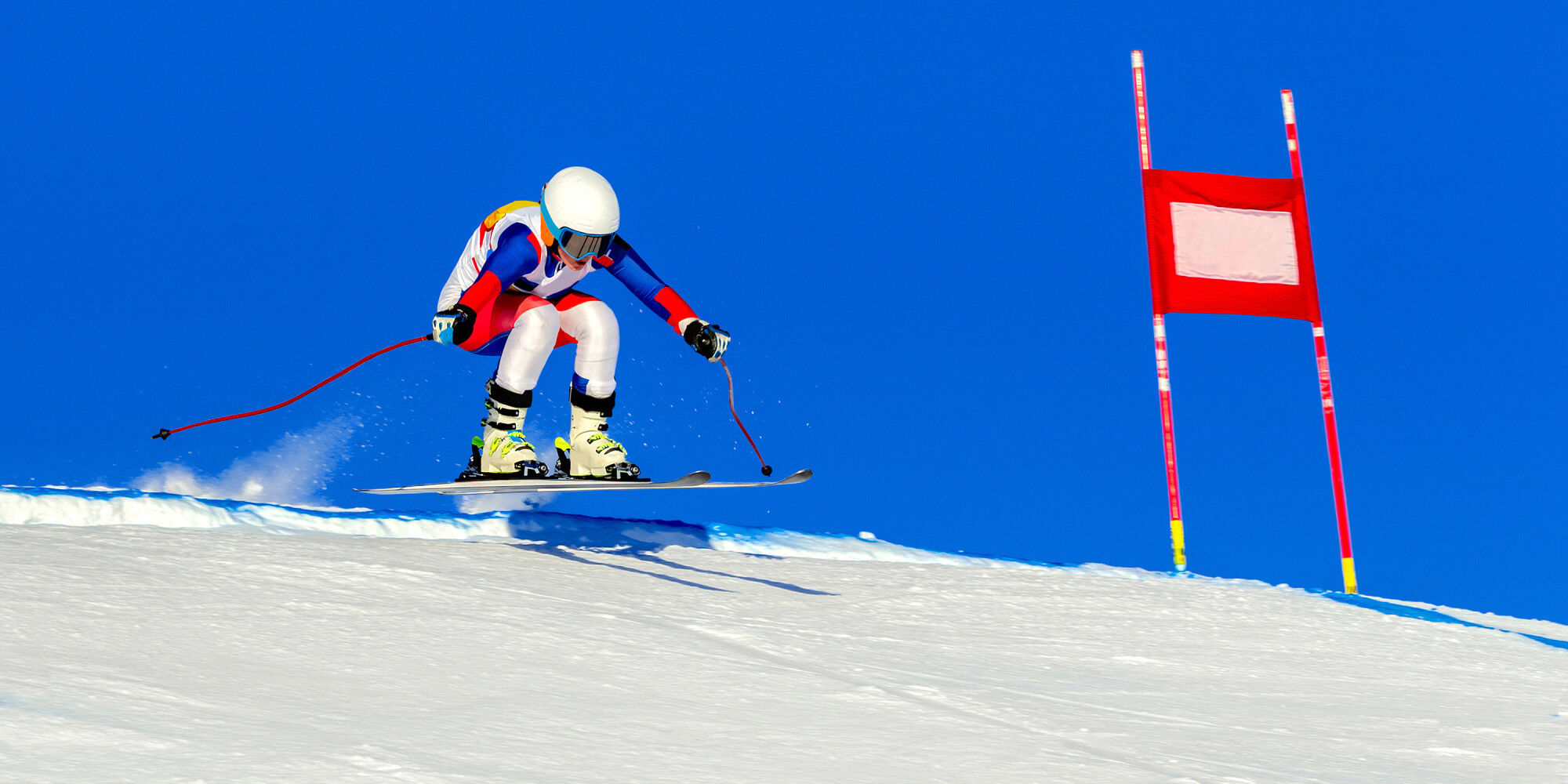 racing skier
				        